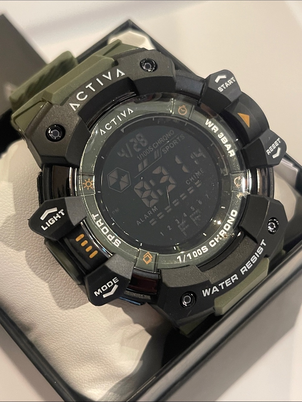 Activa Olive Green and Black Digital Sports Watch ACW8050-005